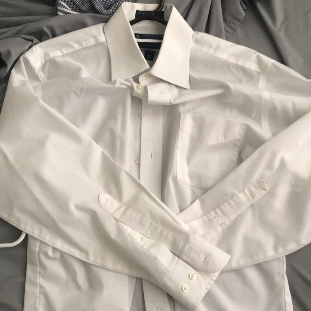 Mens Stafford fitted dress shirt white